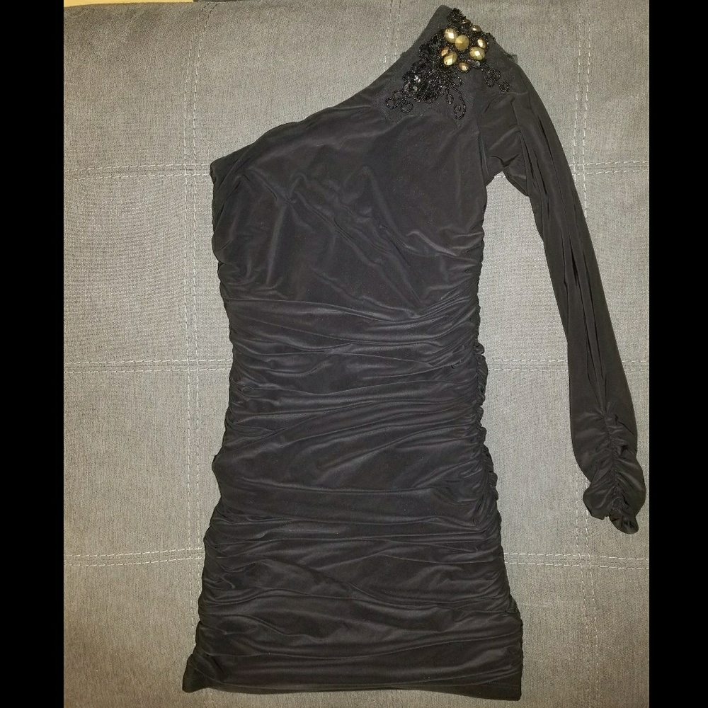 One Sleeve Mini Bodycon Dress